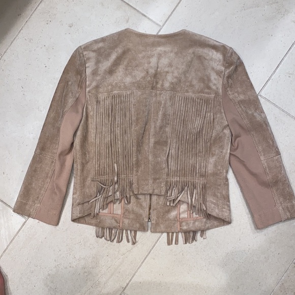 NWOT- BCBG FAUX SUEDE FRINGE BOLERO JACKET - Picture 4 of 5